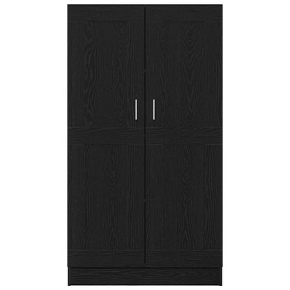 Bogskab Sort Eg 82.5 X 30.5 X 150 Cm Konstrueret Træ - Billede 7