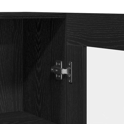 Bogskab Sort Eg 82.5 X 30.5 X 185 Cm Konstrueret Træ - Billede 9
