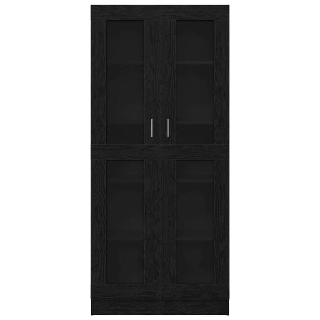 Bogskab Sort Eg 82.5 X 30.5 X 185 Cm Konstrueret Træ - Billede 7