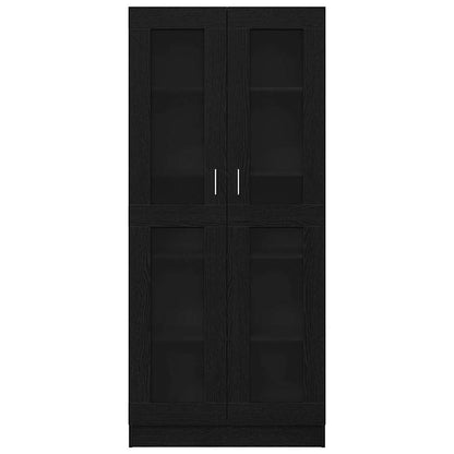 Bogskab Sort Eg 82.5 X 30.5 X 185 Cm Konstrueret Træ - Billede 7