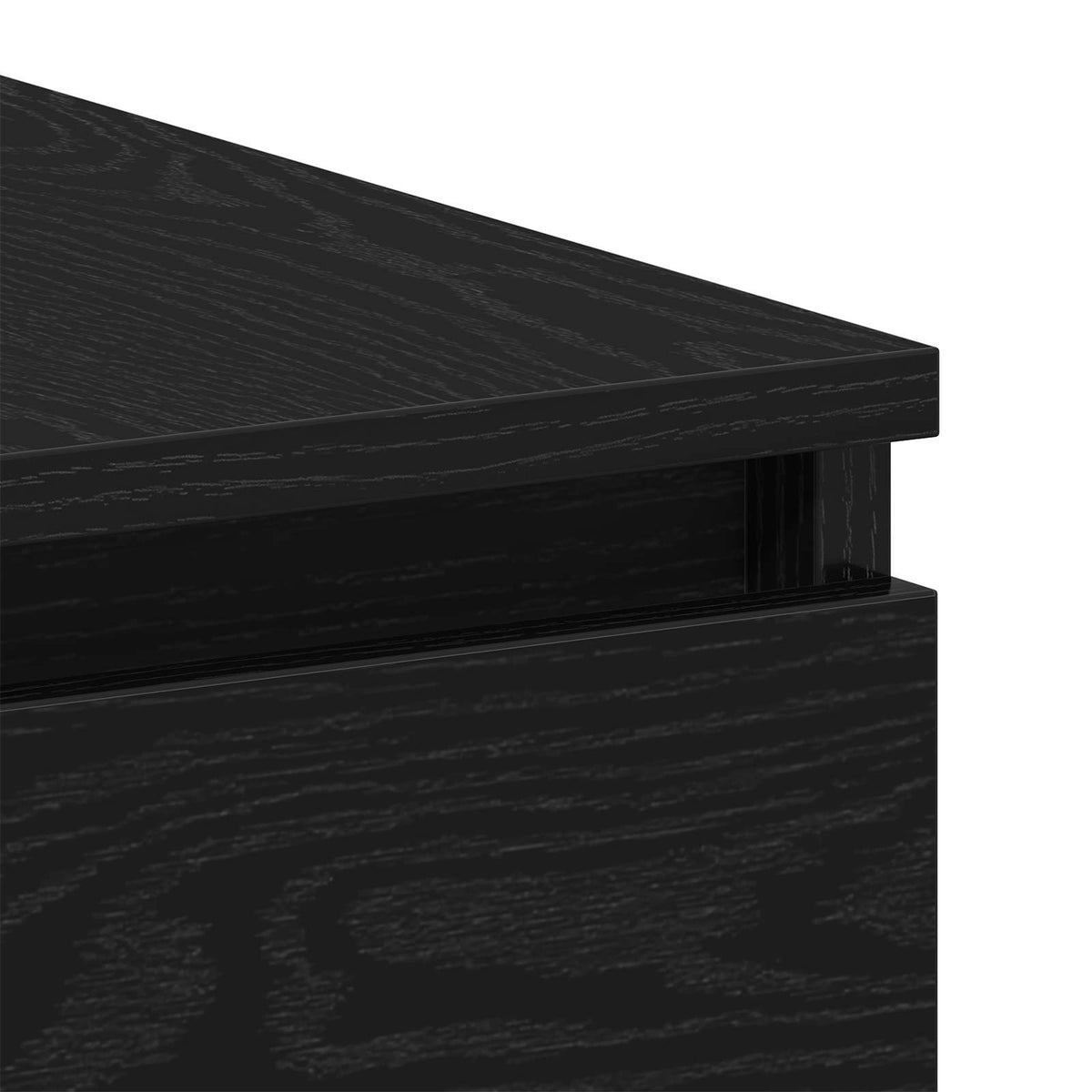 Bord Med Skuffe Sort Eg 140 X 50 X 76 Cm Konstrueret Træ - Billede 9