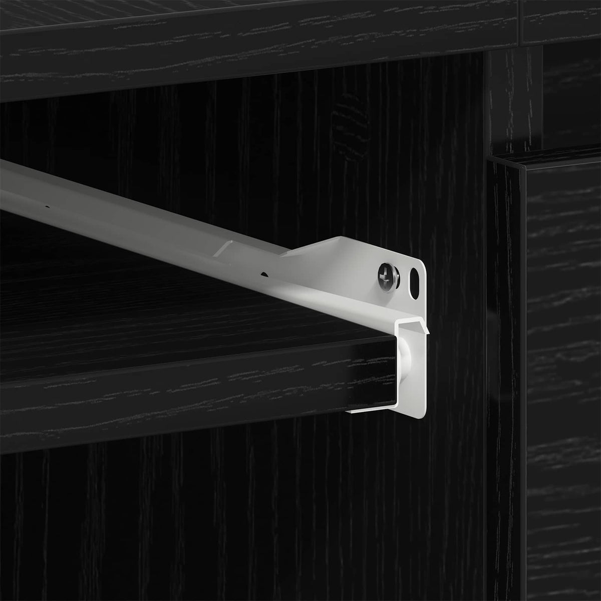 Bord Med Skuffe Sort Eg 140 X 50 X 76 Cm Konstrueret Træ - Billede 10