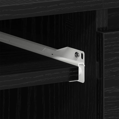 Bord Med Skuffe Sort Eg 140 X 50 X 76 Cm Konstrueret Træ - Billede 10