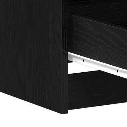 Bord Med Skuffe Sort Eg 140 X 50 X 76 Cm Konstrueret Træ - Billede 11