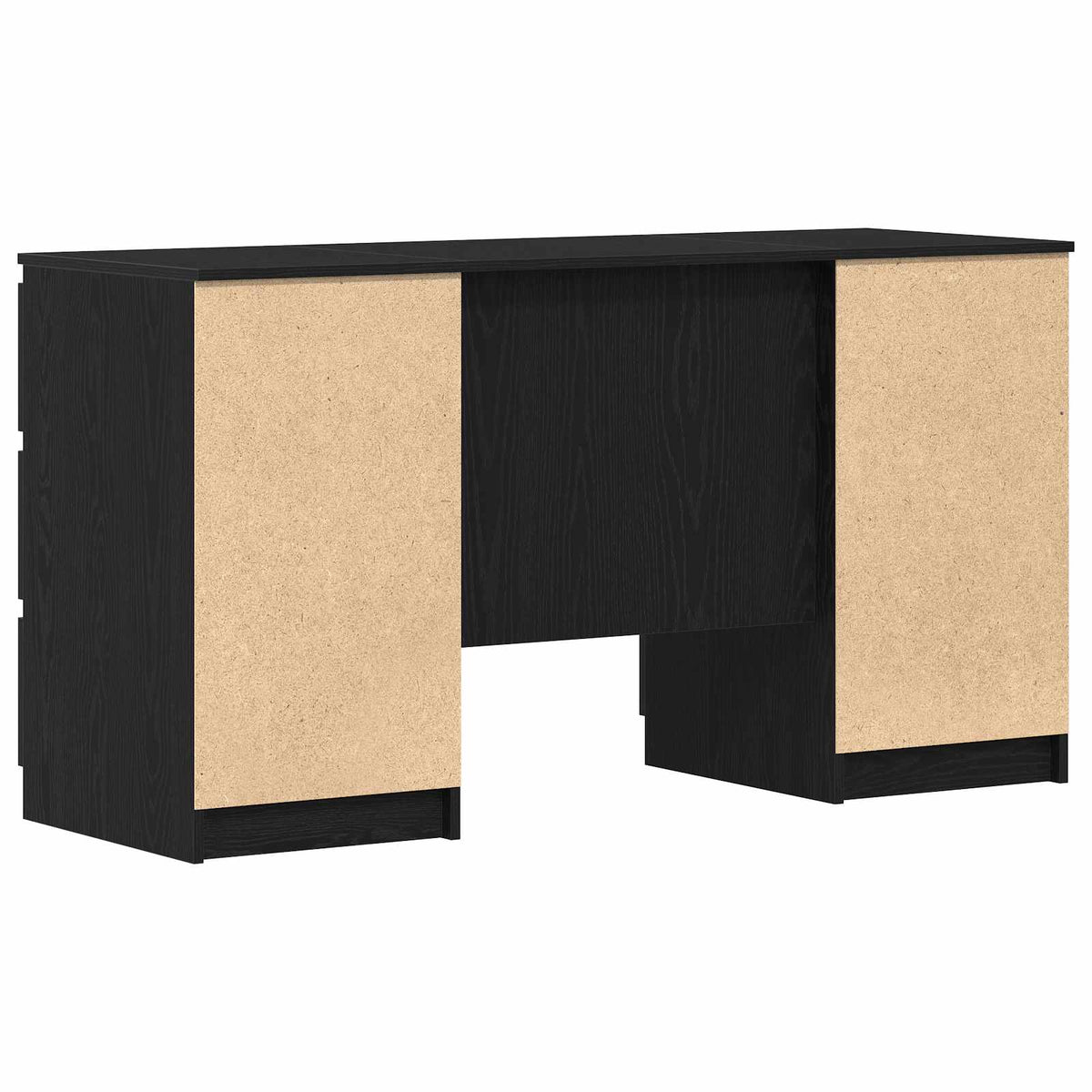 Bord Med Skuffe Sort Eg 140 X 50 X 76 Cm Konstrueret Træ - Billede 8