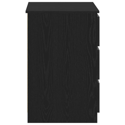 Bord Med Skuffe Sort Eg 140 X 50 X 76 Cm Konstrueret Træ - Billede 7