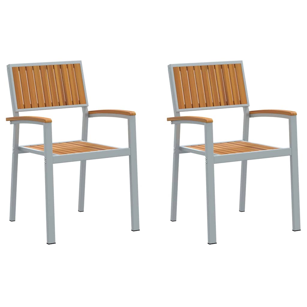 Staplestol 56 X 57 X 87 Cm Massivt Akacietræ - Billede 2