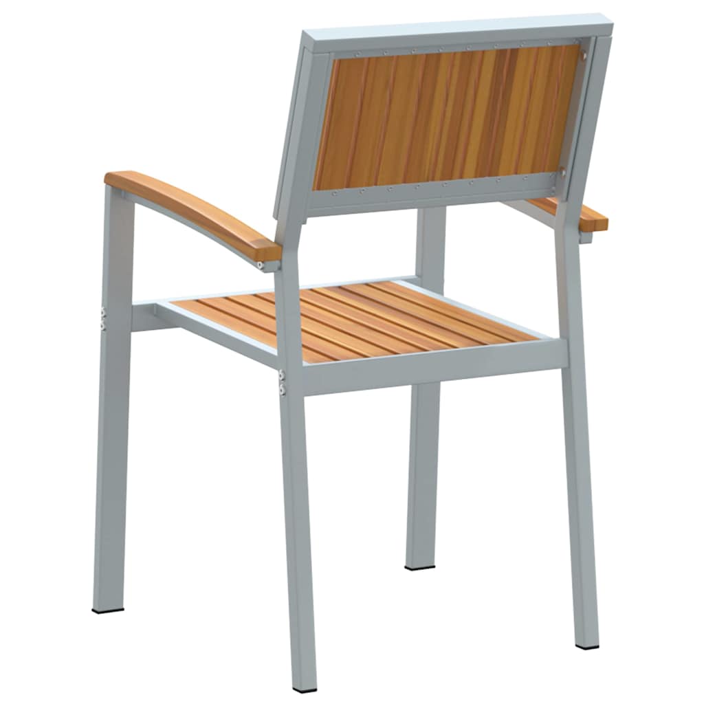 Staplestol 56 X 57 X 87 Cm Massivt Akacietræ - Billede 7