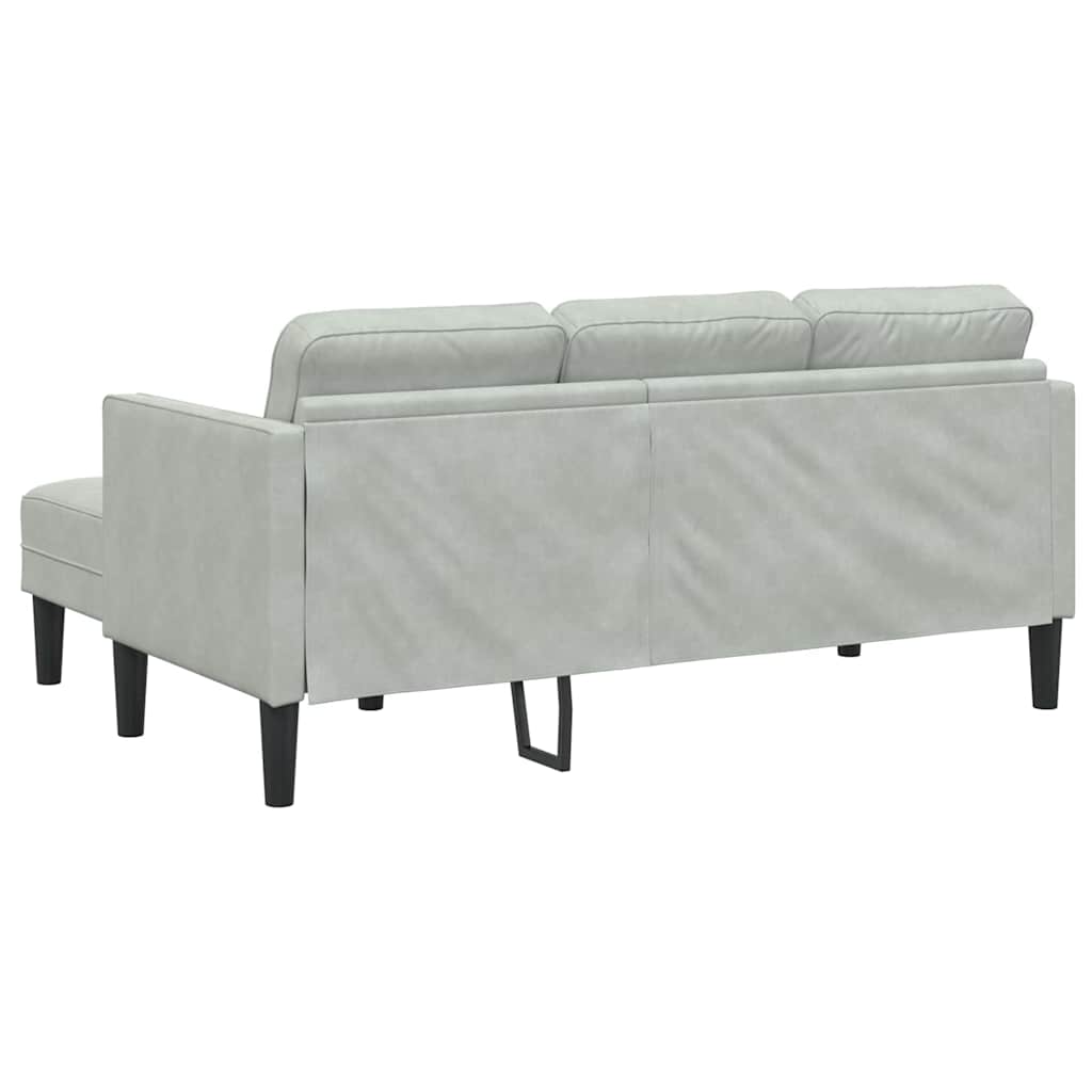 Sofa Sæt 2 Pcs Lysegrå 173 X 131 X 67 Cm Fløjl - Billede 8