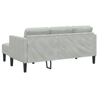 Sofa Sæt 2 Pcs Lysegrå 173 X 131 X 67 Cm Fløjl - Billede 8
