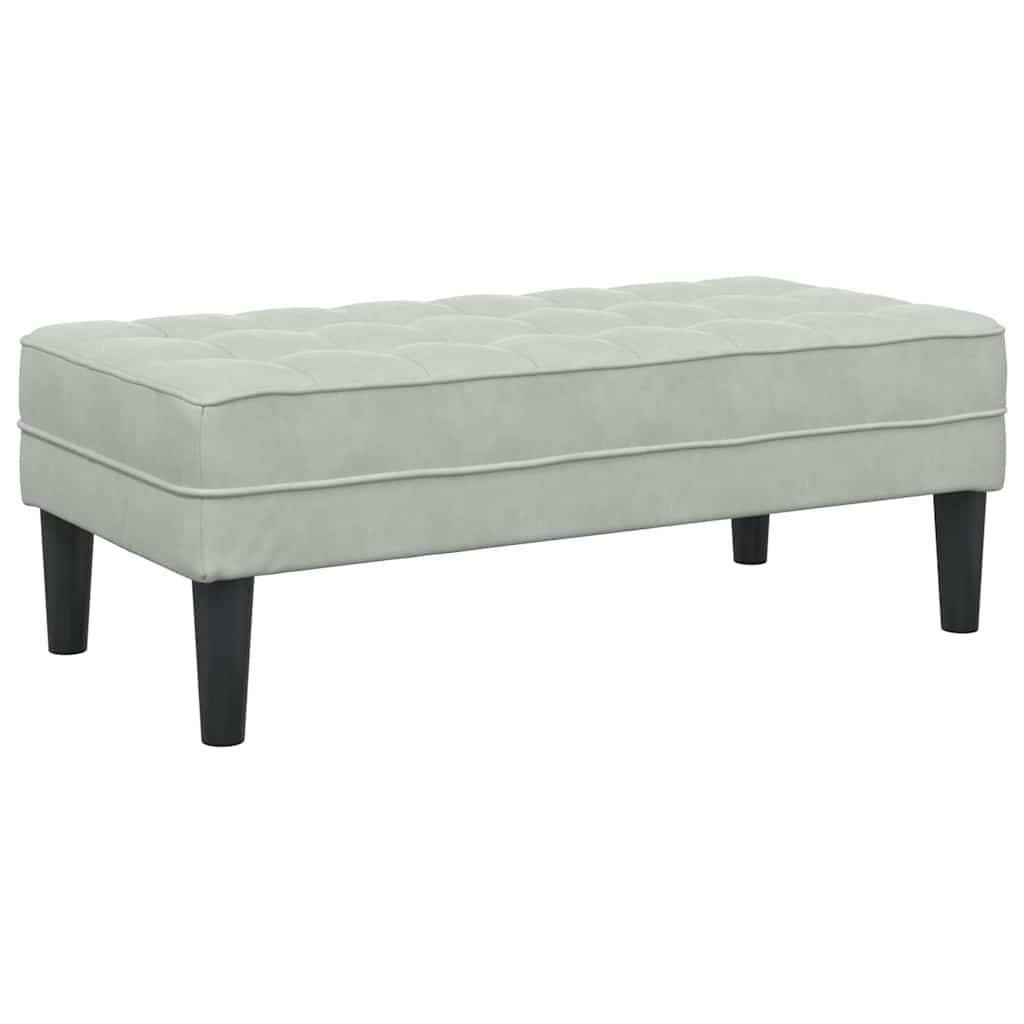 Sofa Sæt 2 Pcs Lysegrå 173 X 131 X 67 Cm Fløjl - Billede 5
