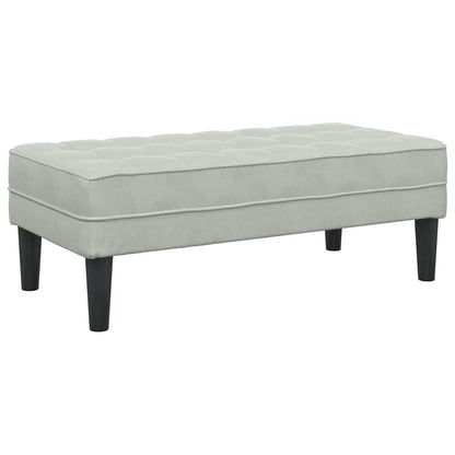 Sofa Sæt 2 Pcs Lysegrå 173 X 131 X 67 Cm Fløjl - Billede 5