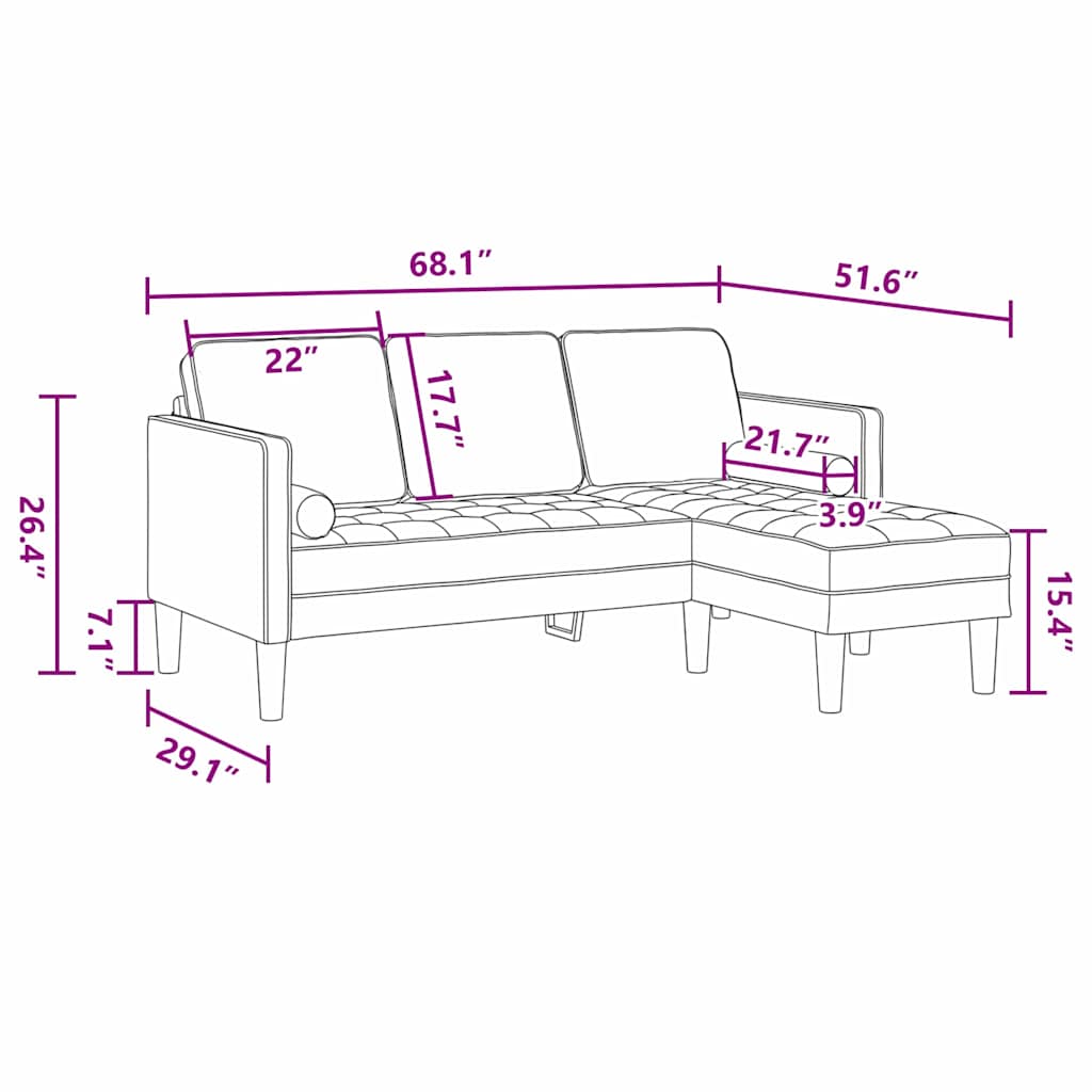 Sofa Sæt 2 Pcs Mørkegrå 173 X 131 X 67 Cm Fløjl - Billede 12