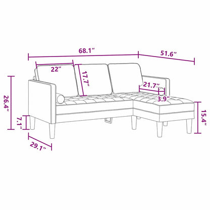 Sofa Sæt 2 Pcs Mørkegrå 173 X 131 X 67 Cm Fløjl - Billede 12