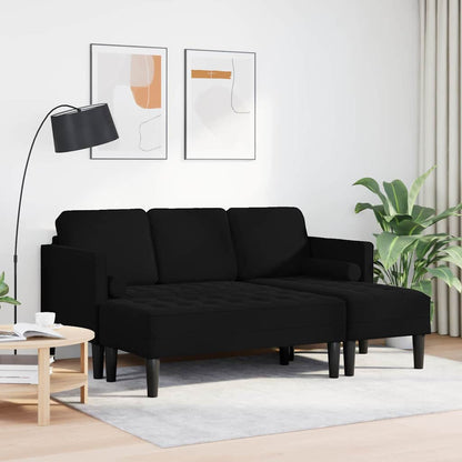 Sofa Sæt 2 Pcs Sort 173 X 131 X 67 Cm Fløjl - Billede 3