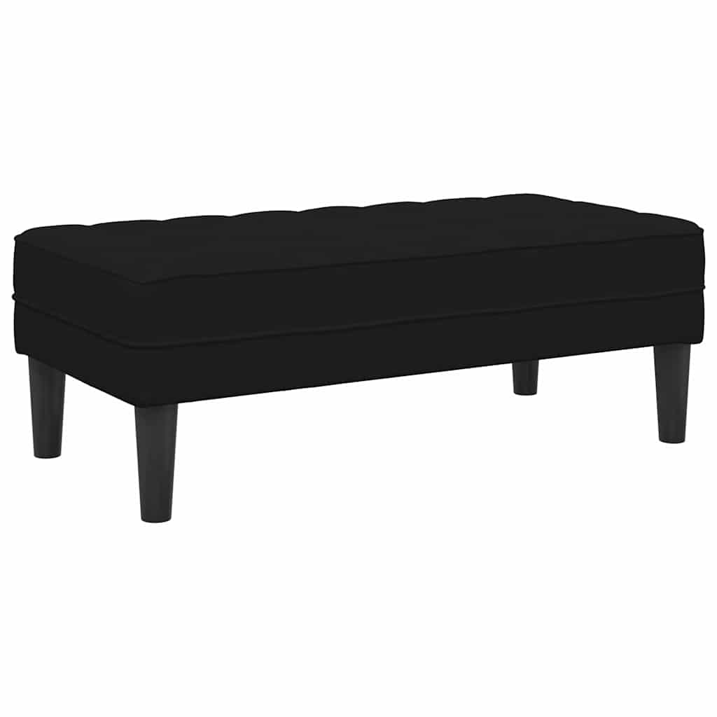 Sofa Sæt 2 Pcs Sort 173 X 131 X 67 Cm Fløjl - Billede 6