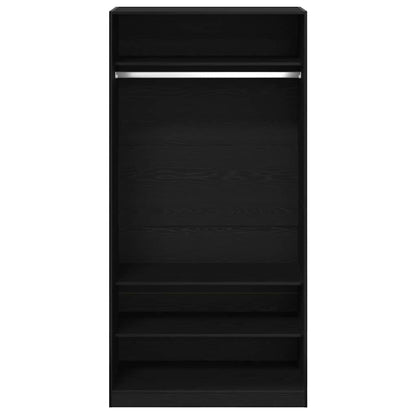 Garderobeskab Sort Eg 100 X 50 X 200 Cm Konstrueret Træ - Billede 6