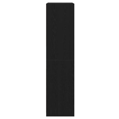 Garderobeskab Sort Eg 100 X 50 X 200 Cm Konstrueret Træ - Billede 7