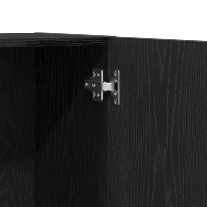 Kontorskab Med Dør 2 Pcs Sort Eg 60 X 32 X 190 Konstrueret Træ - Billede 9