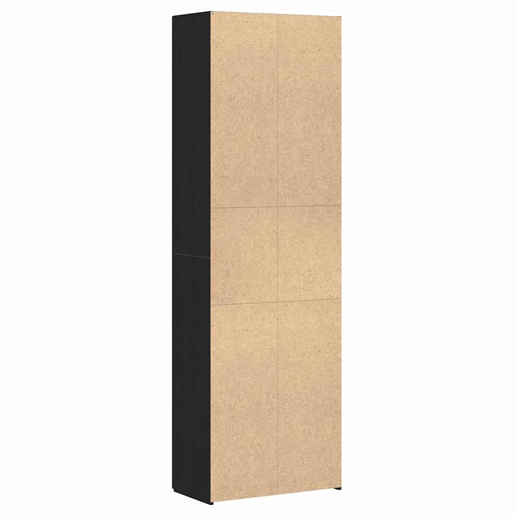 Kontorskab Med Dør 2 Pcs Sort Eg 60 X 32 X 190 Konstrueret Træ - Billede 6