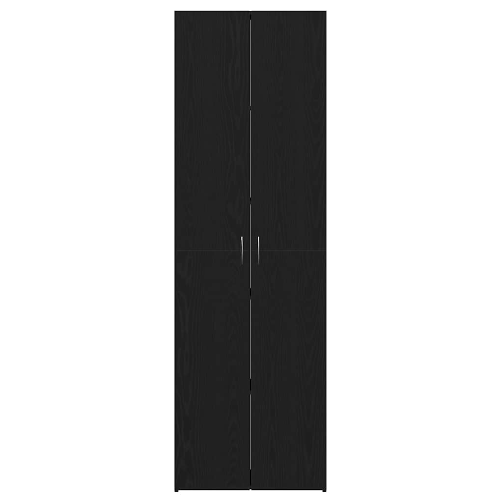 Kontorskab Med Dør 2 Pcs Sort Eg 60 X 32 X 190 Konstrueret Træ - Billede 7