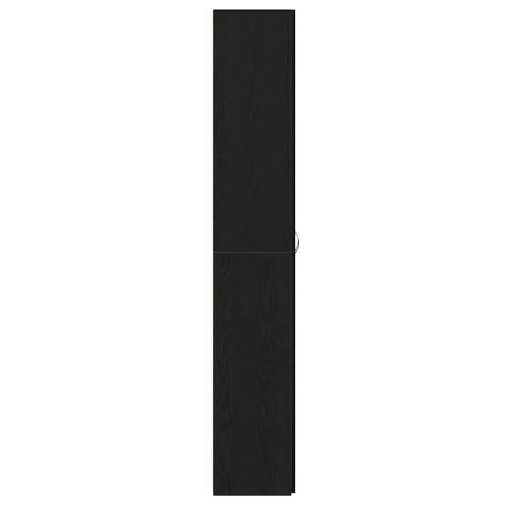 Kontorskab Med Dør 2 Pcs Sort Eg 60 X 32 X 190 Konstrueret Træ - Billede 8