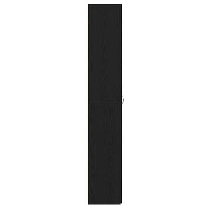Kontorskab Med Dør 2 Pcs Sort Eg 60 X 32 X 190 Konstrueret Træ - Billede 8