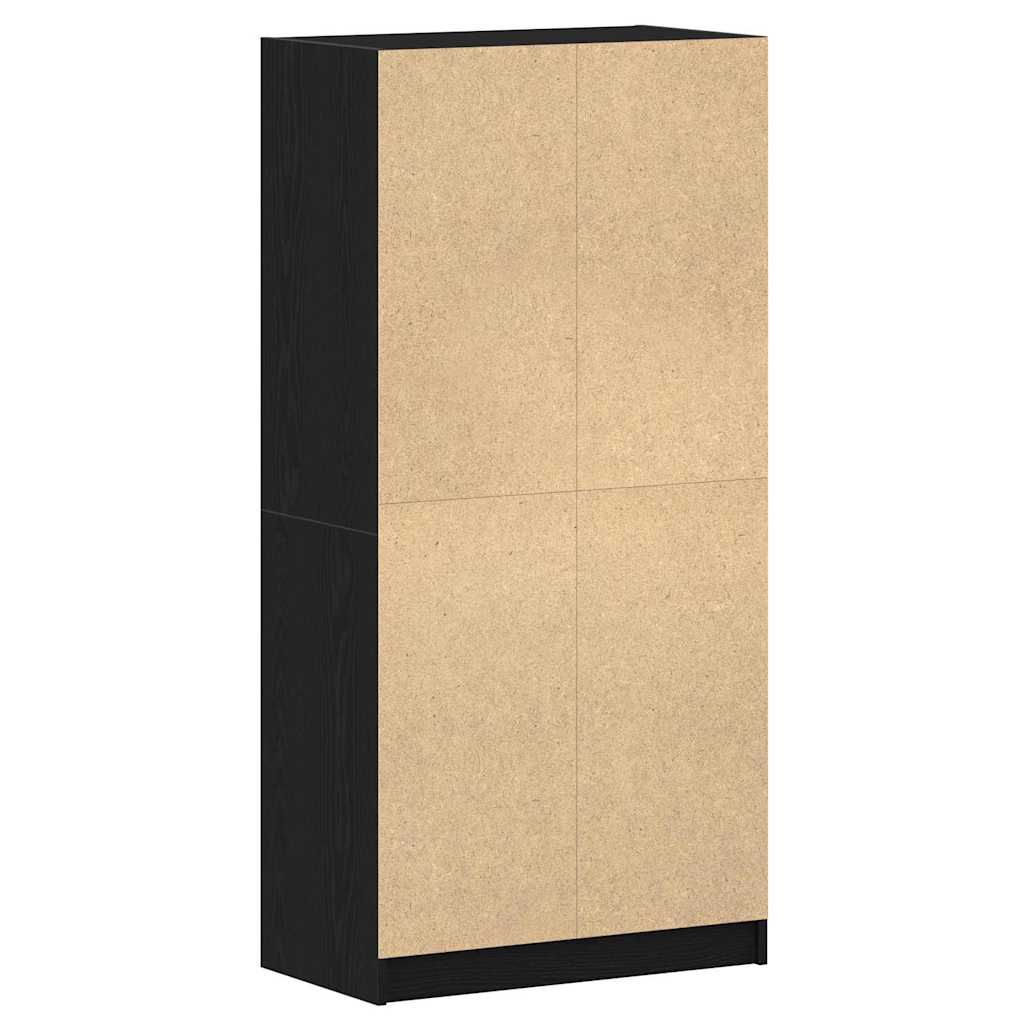 Highboard Sort 68 X 37 X 142 Cm Konstrueret Træ - Billede 6