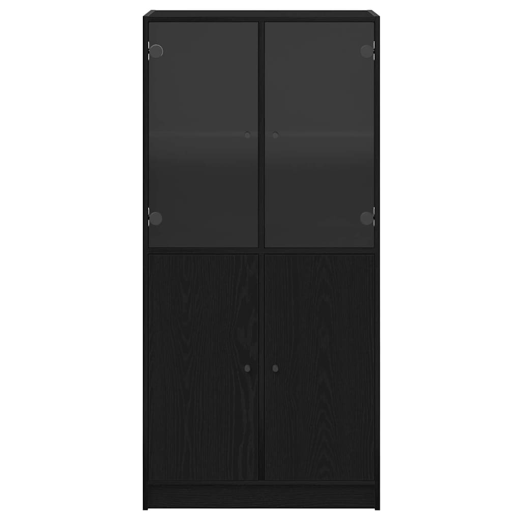 Highboard Sort 68 X 37 X 142 Cm Konstrueret Træ - Billede 7