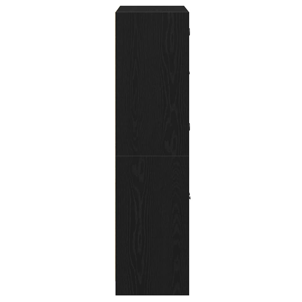Highboard Sort 68 X 37 X 142 Cm Konstrueret Træ - Billede 8