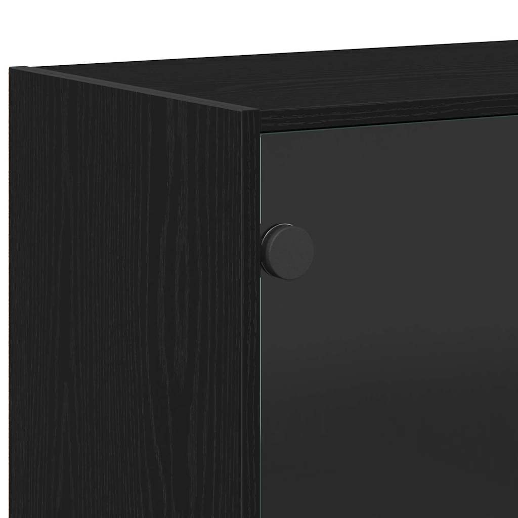 Sideboard Sort Eg 102 X 37 X 75.5 Cm Konstrueret Træ - Billede 9