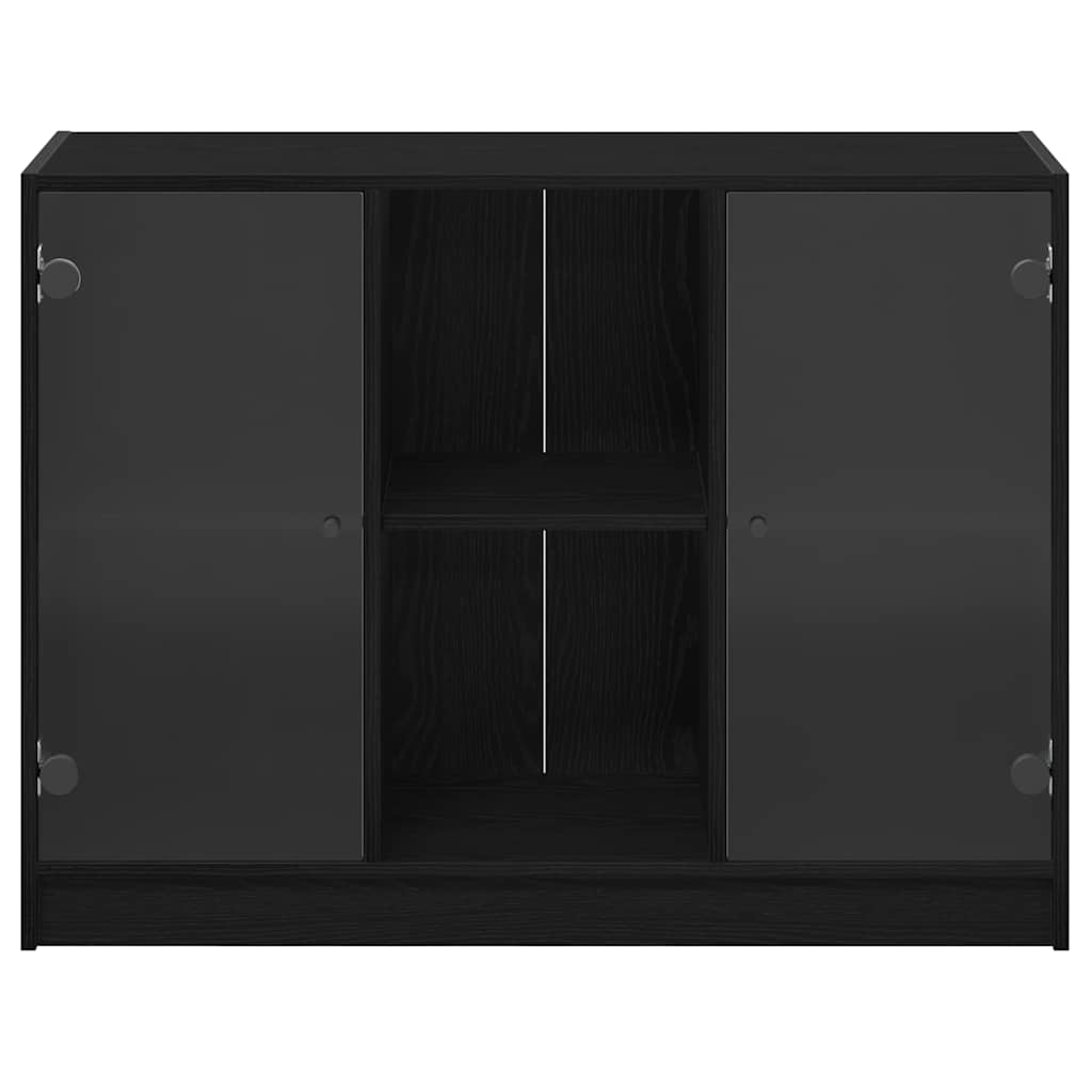 Sideboard Sort Eg 102 X 37 X 75.5 Cm Konstrueret Træ - Billede 7