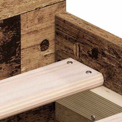 Sengestel Med Skuffe Gammelt Træ 75 X 190 Cm Konstrueret Træ - Billede 9