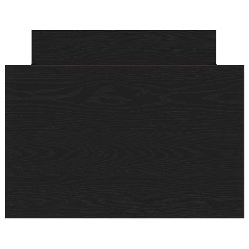 Sengestel Med Hovedgærde Sort Eg 75 X 190 Cm Konstrueret Træ - Billede 7