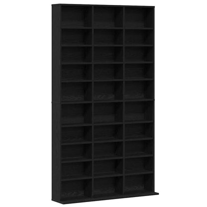 Cd-skab Med Hylde Sort Eg 101 X 23 X 177,5 Cm Konstrueret Træ - Billede 2