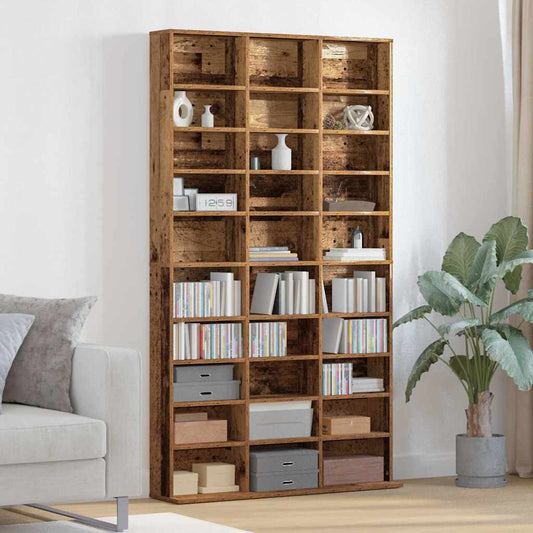 Cd-skab Gammelt Træ 101 X 23 X 177,5 Cm Konstrueret Træ - Hovedbillede