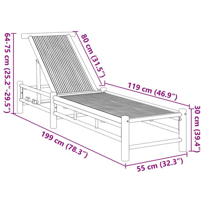Liggestol Med Hynder 55X199X30 Cm Bambus