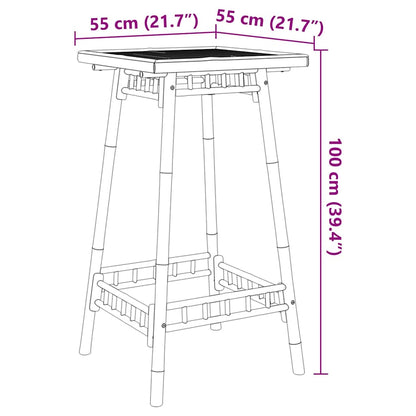 Udendørs Barbord Firkantet 55x55x100 Cm Bambus - Billede 11