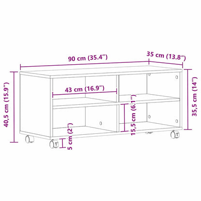 TV-skab 90 X 35 X 40.5 Cm Konstrueret Træ - Billede 10