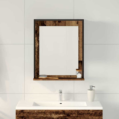Spejl Med Hylde 50 X 12 X 60 Cm Glas Og Ingeniørtræ - Billede 4