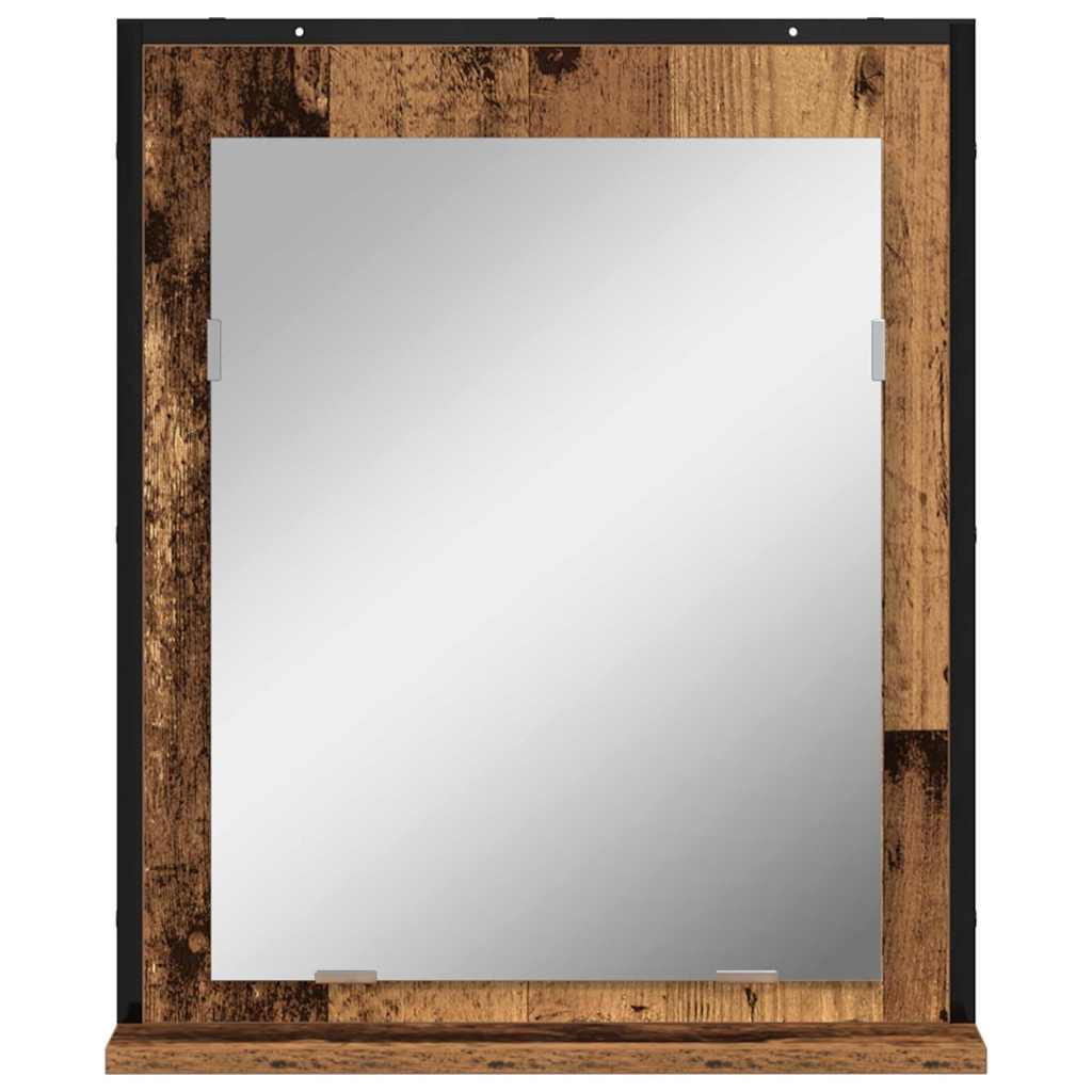 Spejl Med Hylde 50 X 12 X 60 Cm Glas Og Ingeniørtræ - Billede 5