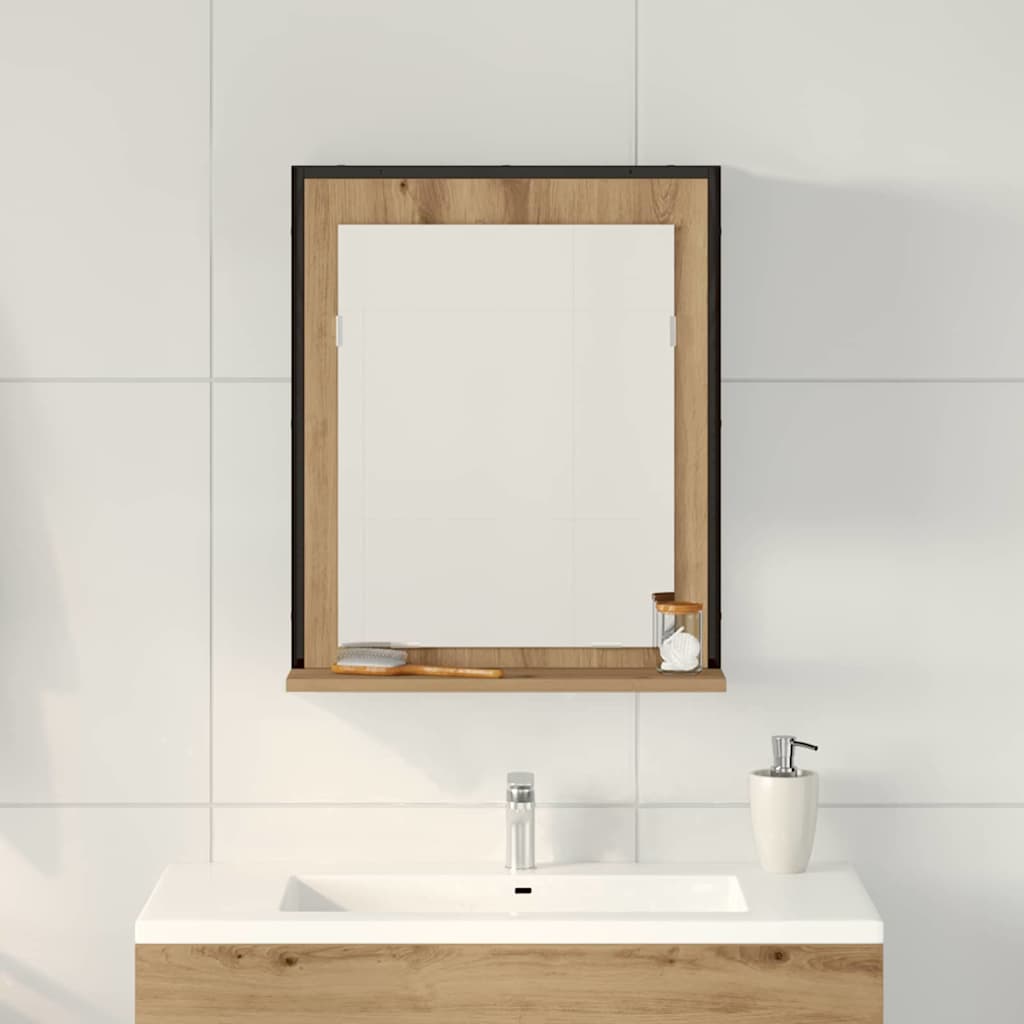 Spejl 50 X 12 X 60 Cm Glas Og Ingeniørtræ - Billede 4