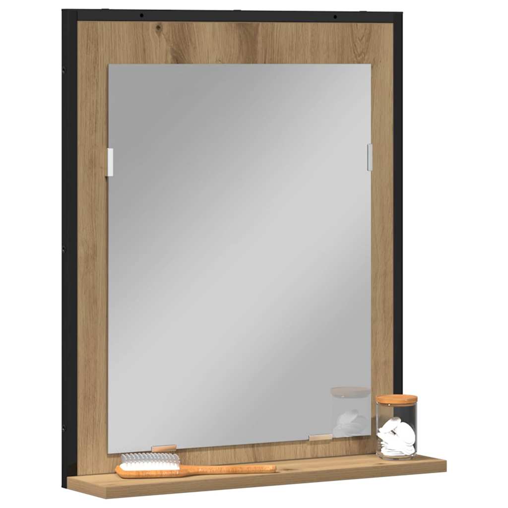 Spejl 50 X 12 X 60 Cm Glas Og Ingeniørtræ - Billede 3