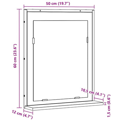 Spejl 50 X 12 X 60 Cm Glas Og Ingeniørtræ - Billede 10