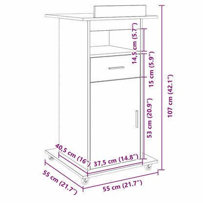 Podium Konstrueret Træ 55 X 55 X 107 Cm - Billede 14