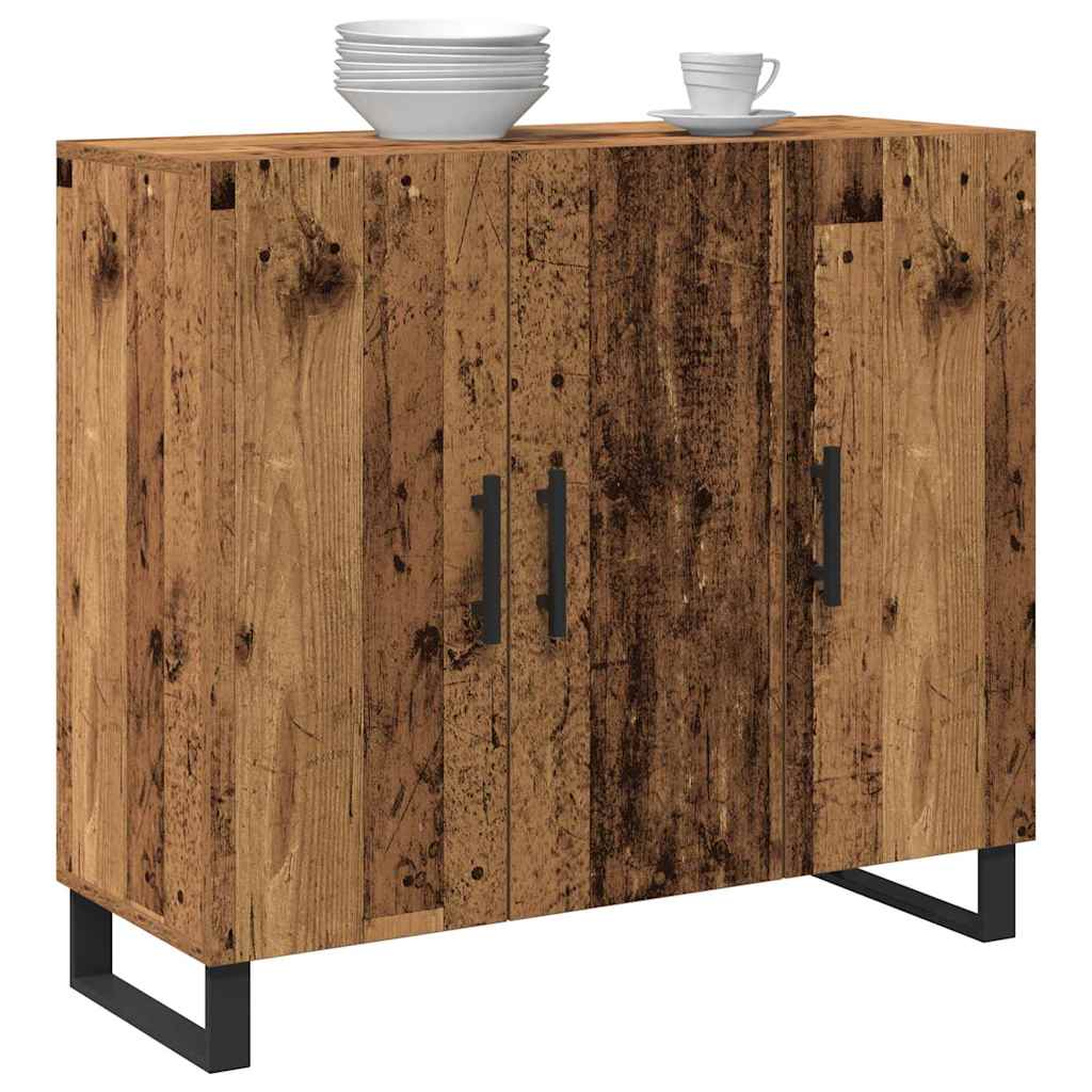 Sideboard 90 X 34 X 80 Cm Konstrueret Træ - Billede 3
