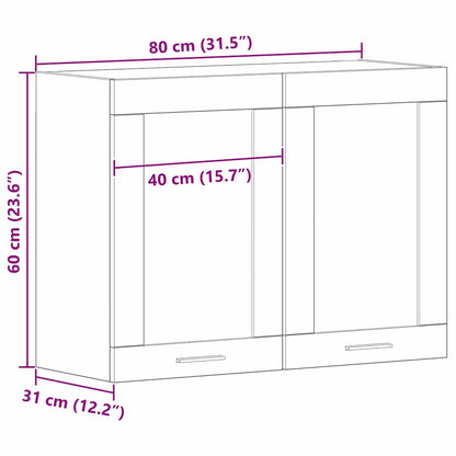 Hængeskab Lyon 80 X 31 X 60 Cm Konstrueret Træ - Billede 12