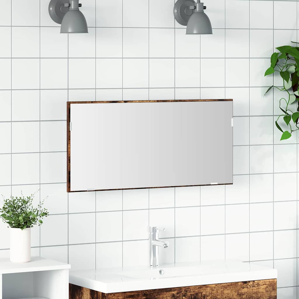 Spejl 80 X 37 Cm Glas Og Ingeniørtræ - Variant 863303