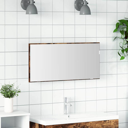 Spejl 80 X 37 Cm Glas Og Ingeniørtræ - Variant 863303