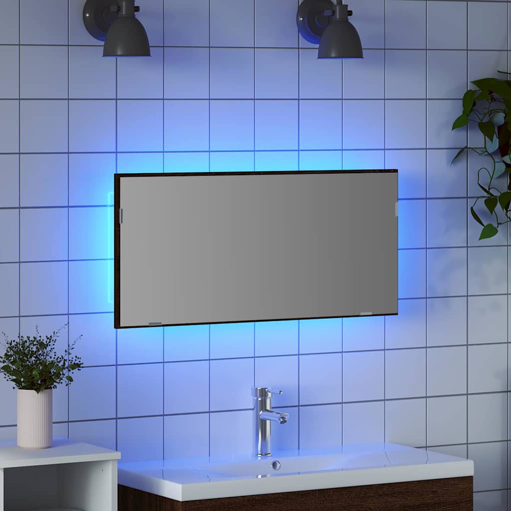 Spejl 80 X 37 Cm Glas Og Ingeniørtræ - Billede 4